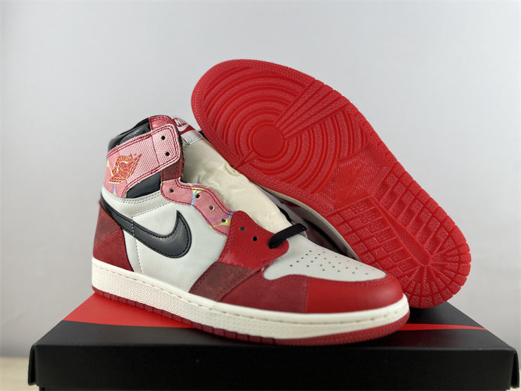 Jordan 1 Retro High OG Spider Man à travers le vers de Spider